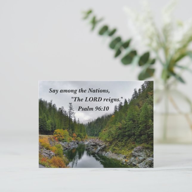 Psalm 96:10 Länderna säger att LORD regerar Vykort (Stående Fram)