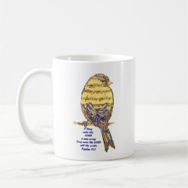 Psalm 96:1 Sjungan Lord Psalm Sång Bird Music Art Kaffemugg