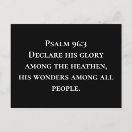 Psalm 96 3 Deklarera Hans Glory Christian Uppdrag Vykort