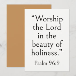 Psalm 96:9 Bibelvers, Modern Enkel Minimal, Konst Kort