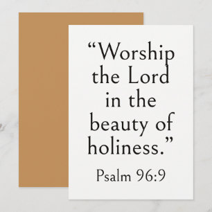 Psalm 96:9 Bibelvers, Modern Enkel Minimal, Konst Kort