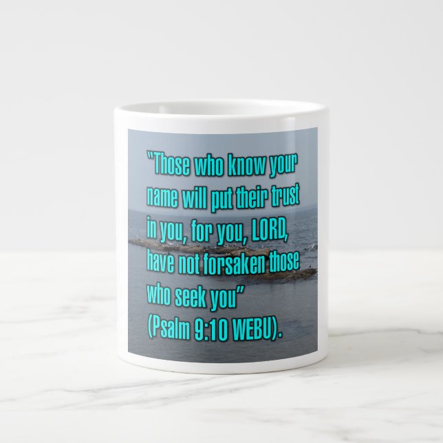 Psalm 9:10 WEBU Mugg Jumbo Mugg (Framsidan)