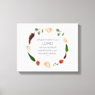 Psalm 9:1, Bibelverse Canvastryck