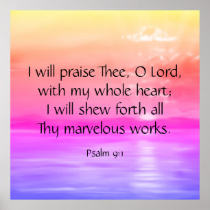 Psalm 9:1 poster