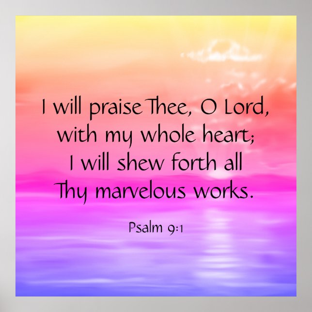 Psalm 9:1 poster (Framsidan)