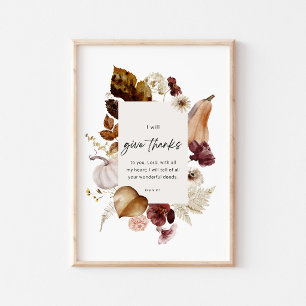 Psalm 9:1 Skriftposter – Tacka Kristna Poster