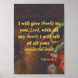 Psalm 9:1 Tack vare poster av Herren
