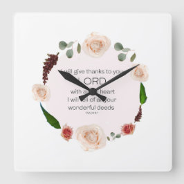 Psalm 9, berättar Blommigten för dina underbara gä Fyrkantig Klocka