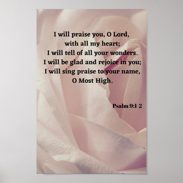Psalm 9 Höj Gud Bible Verse Poster (Framsidan)