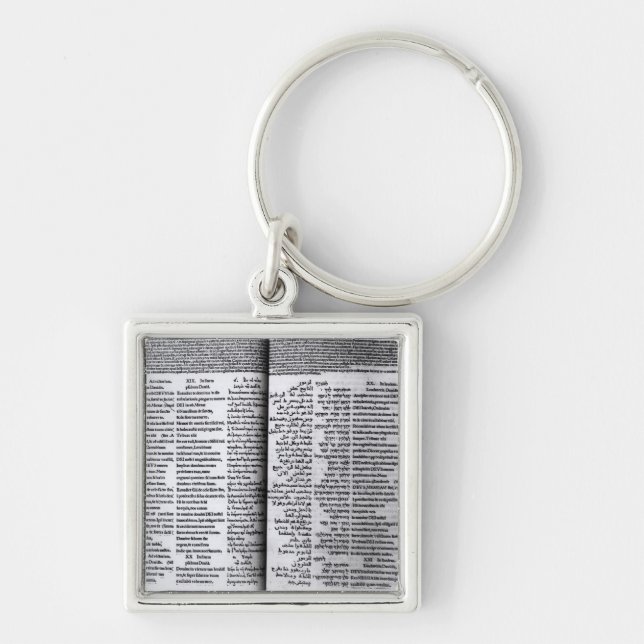 Psalm av David: Psalterim Octaplums, 1516 Fyrkantig Silverfärgad Nyckelring (Framsidan)
