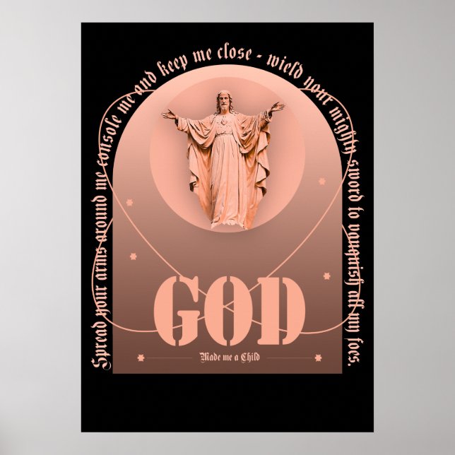 Psalm, bibel gud gjorde mig till ett barn poster (Framsidan)