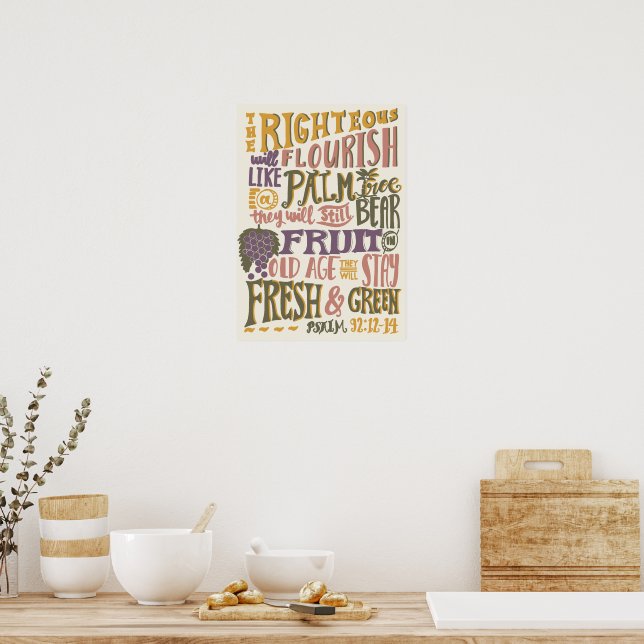 Psalm Bibelvers för åldrande tider  Poster (Kök)