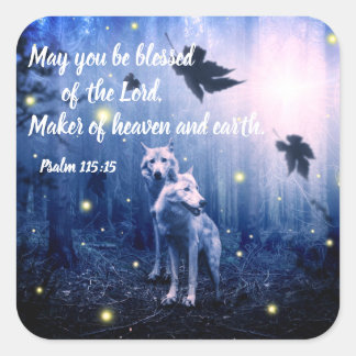 Psalm Bible Verse Christian Scripture Stickers Fyrkantigt Klistermärke