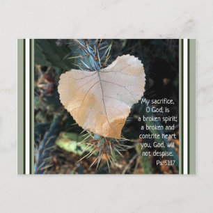Psalm Bruten och Contrite Heart Löv vykort