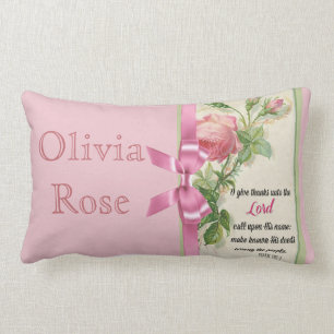 Psalm för rosa rospilbågeScripture Lumbarkudde
