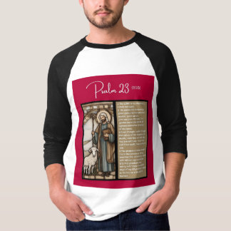 Psalm-meddelande - Psalm 23 - 3/4 vit längd T Shirt