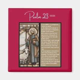 Psalm-meddelande: Psalm 23 - Fyrkantstreck Magnet