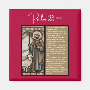Psalm-meddelande: Psalm 23 - Fyrkantstreck Magnet