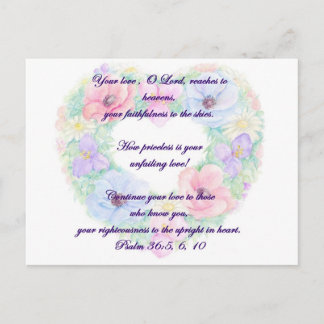 Psalm- och blomkrans vykort