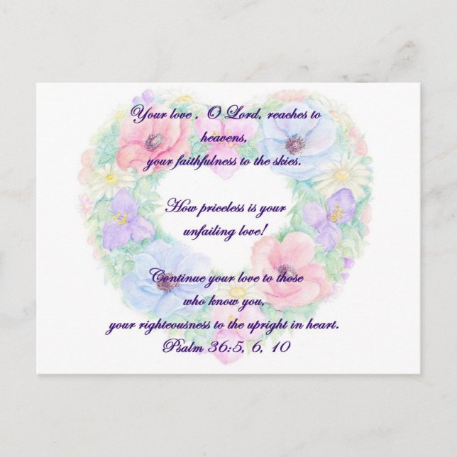 Psalm- och blomkrans vykort (Framsida)