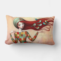 Psalm Scriptures Whimsical Girl Lumbar Cushion