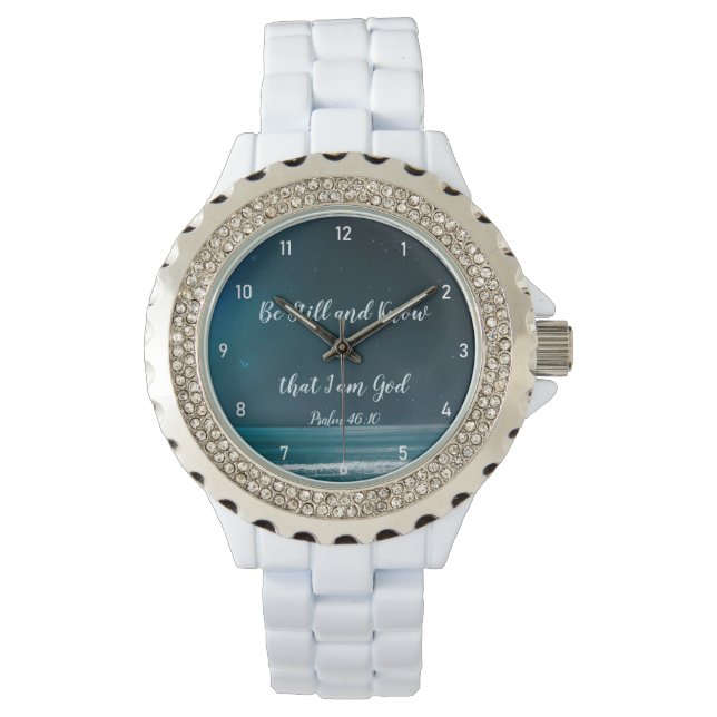 Psalm, var stilla och vet att jag är Gud Armbandsur (Framsida)