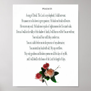 Psalm, Vit Blomma, Värdeaffischpapper (Matta) Poster