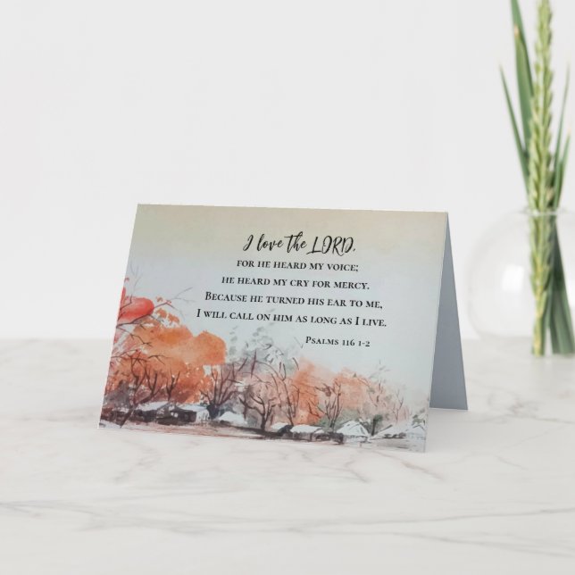 Psalms 116 1-2 I kärlek LORD Bible Verse Kort (Framsida)