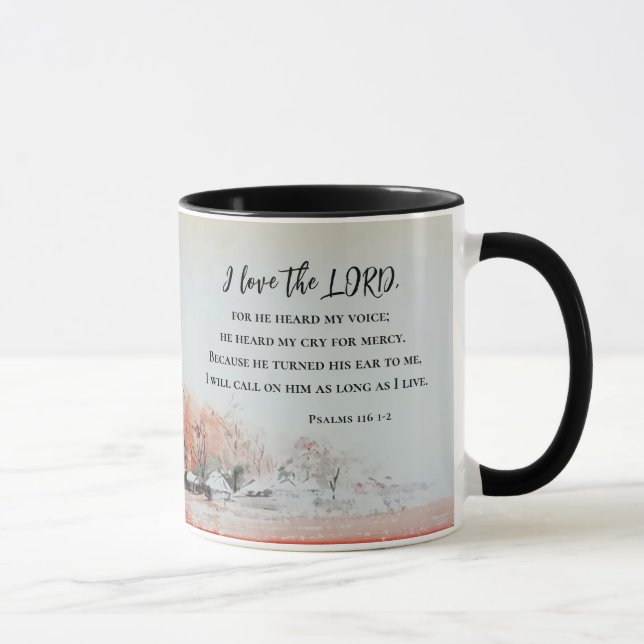 Psalms 116 1-2 I kärlek LORD Bible Verse Mugg (Höger)