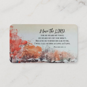 Psalms 116 1-2 I kärlek LORD Bible Verse Visitkort