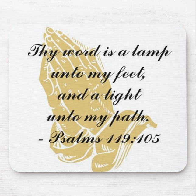 Psalms 119:105 Mousepad Musmatta (Framsidan)