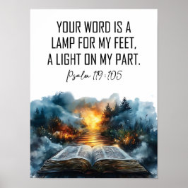 Psalms 119:105 Your word ia a Lamp Poster