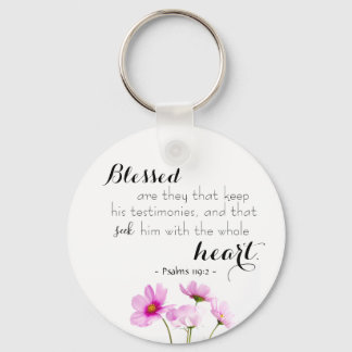 Psalms 119:2 Skripturs Christian Keychain Gift Nyckelring