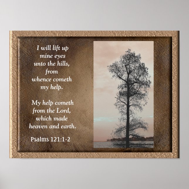 Psalms 121:1-2 ~Hiss uppåt min ögon~ Art-utskrift  Poster (Framsidan)