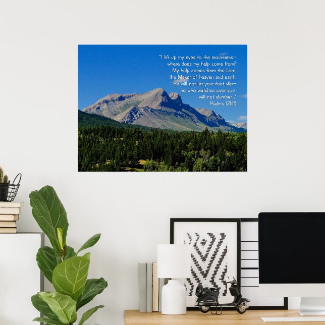 Psalms 121:1-3 poster (Hemmakontoret)