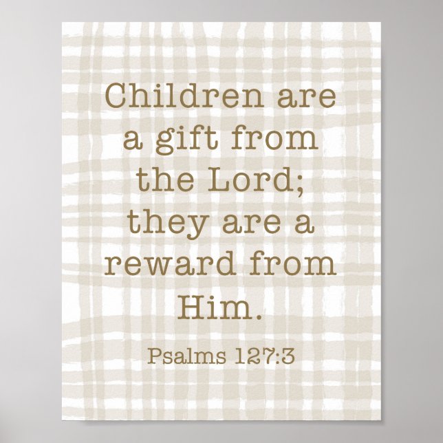 Psalms 127 Scripture Wall Art Poster (Framsidan)