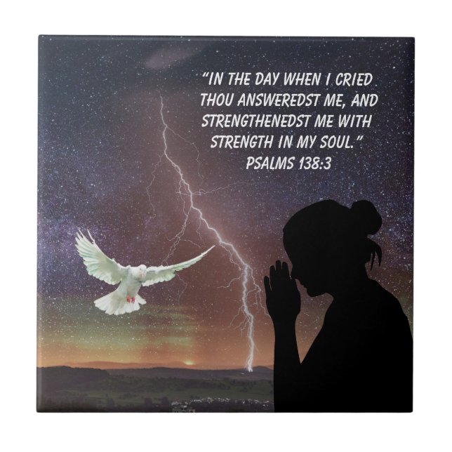 PSALMS 138:3 KAKELPLATTA (Framsidan)