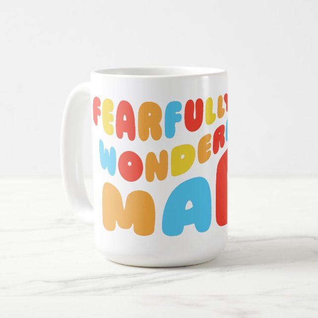 Psalms 139:14 är färdigt och underbart gjord. kaffemugg (Framsida vänster)