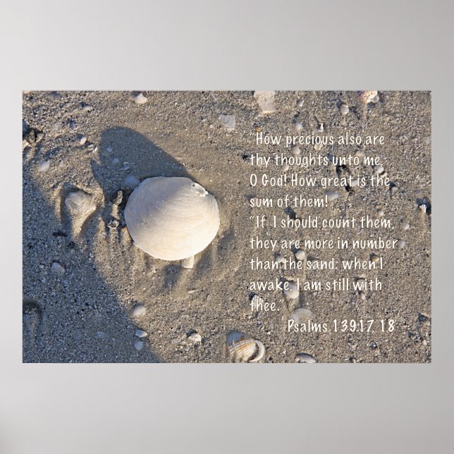 Psalms 139: 17-18 Skriv ut, Snäcka, version Poster (Framsidan)