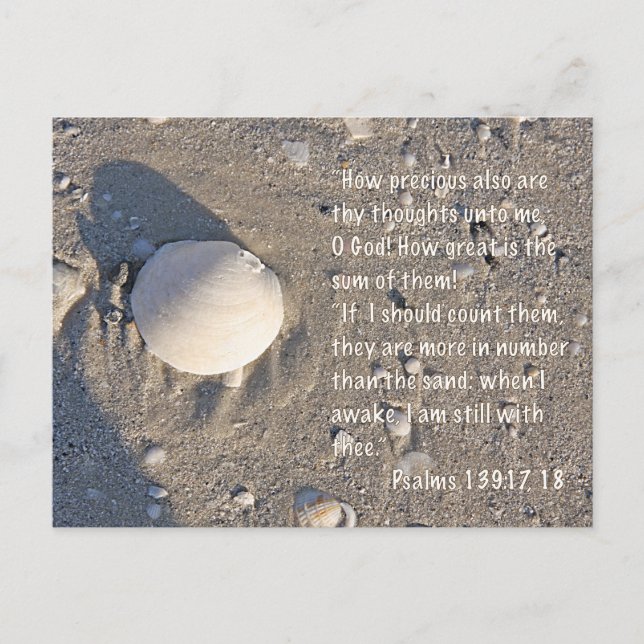 Psalms 139: 17-18, Snäcka Version Vykort (Framsida)