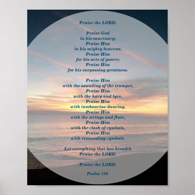 Psalms 150 Höj LORD-Poster Poster (Framsidan)