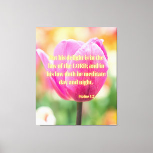 Psalms 1:2 Bibelverse KJV Pic Wall Art Canvastryck