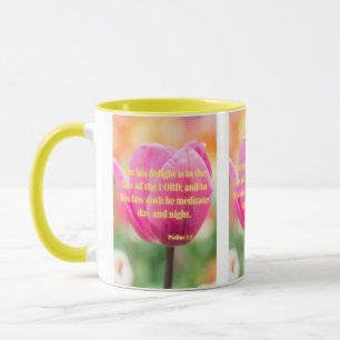 Psalms 1:2 KJV Bible Verse Pic Two-Tone Mugg