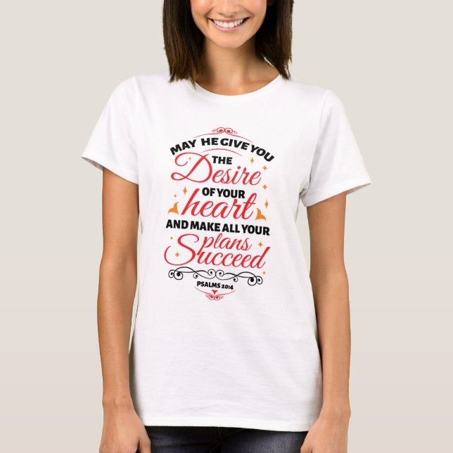Psalms 20:4 Vita kvinnor T Shirt (Framsida)