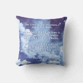 Psalms 23:1-3 Herren är min Shepherd Cloud-kudde Kudde