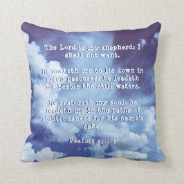 Psalms 23:1-3 Herren är min Shepherd Cloud-kudde Kudde