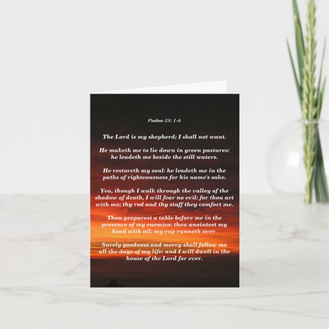 Psalms 23: 1-6 kort (Framsida)