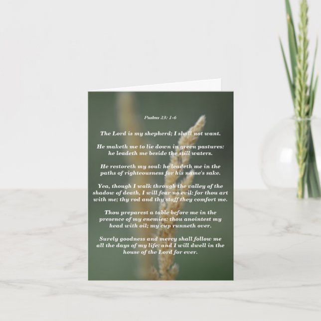 Psalms 23: 1-6 kort (Framsida)