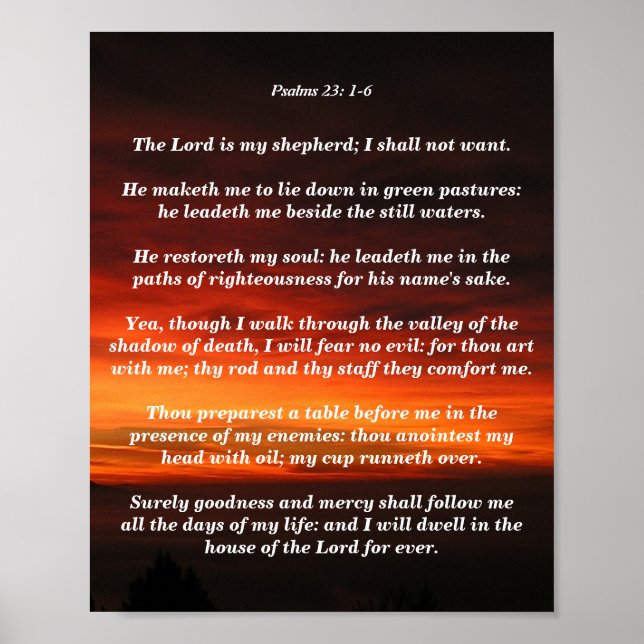 Psalms 23: 1-6 poster (Framsidan)