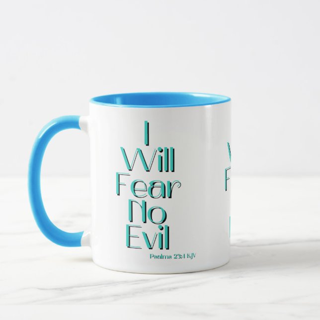 Psalms 23:4 Bible Scripture Verse Two-Tone Mugg (Vänster)